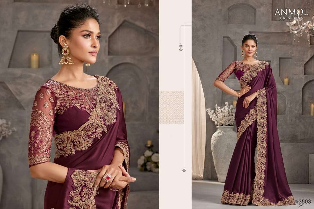 ANMOL PRESENTS SHAEDS VOL-9 FANCY PARTY WEAR LOOK SAREES CATALOG WHOLESALER AND EXPORTER  