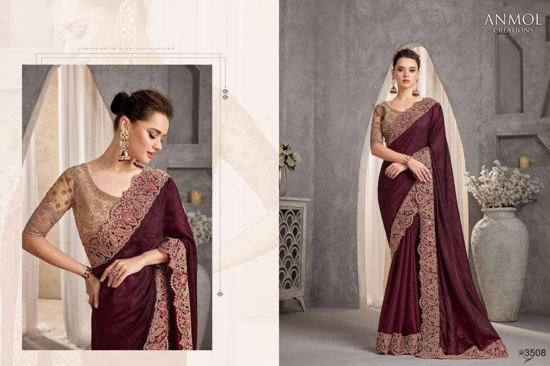 ANMOL PRESENTS SHAEDS VOL-9 FANCY PARTY WEAR LOOK SAREES CATALOG WHOLESALER AND EXPORTER  