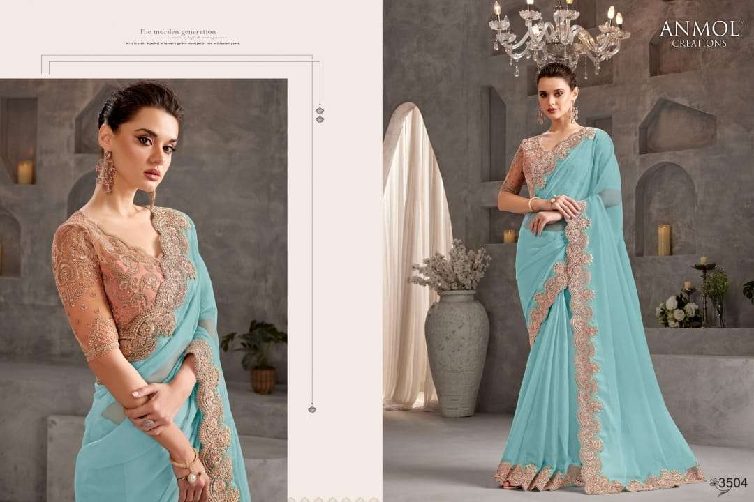 ANMOL PRESENTS SHAEDS VOL-9 FANCY PARTY WEAR LOOK SAREES CATALOG WHOLESALER AND EXPORTER  