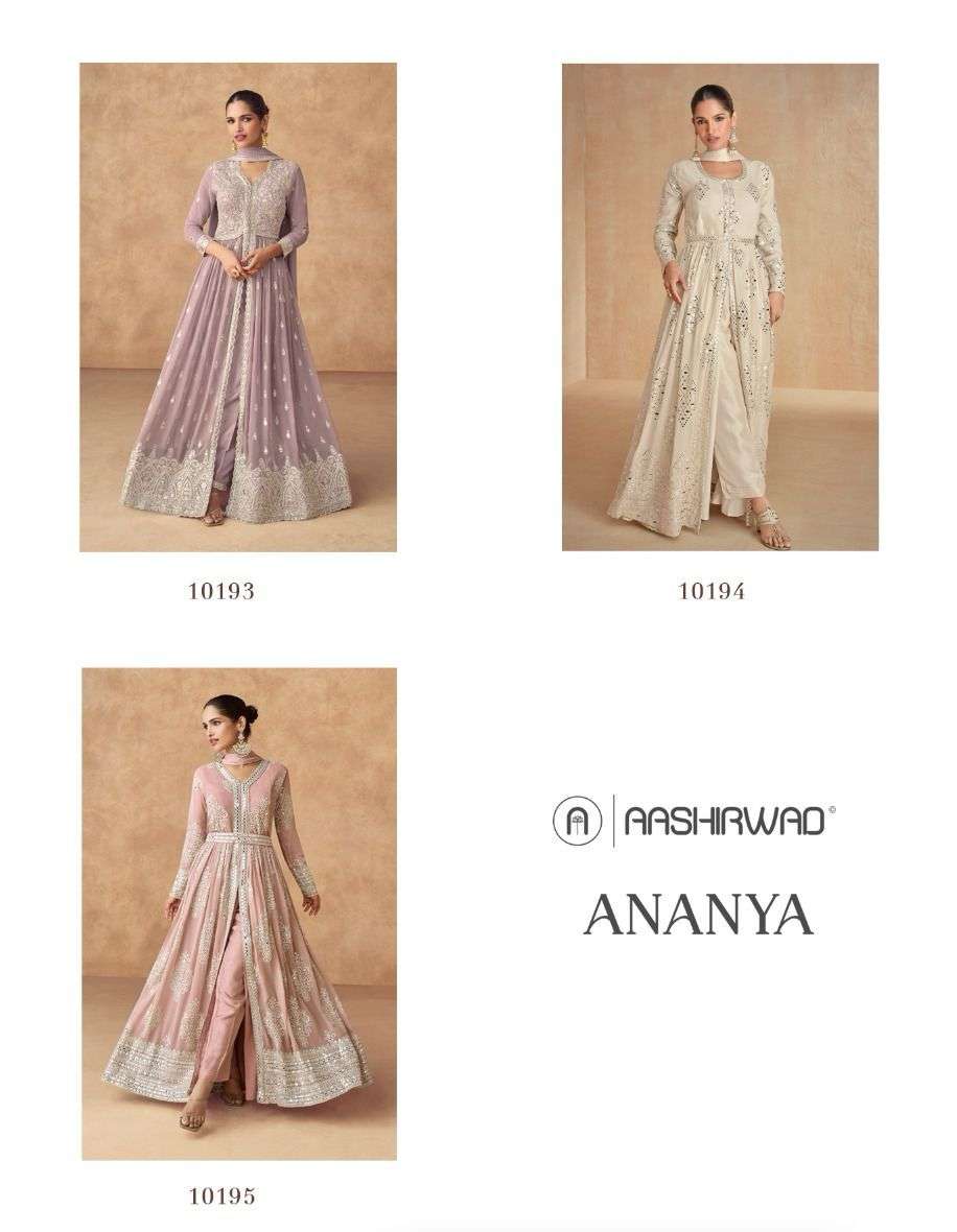 Ashirwad Creation Presents Ananya Real Georgette Readymade Exclusive Party Wear Suits Catalog Wholesaler And Exporter 