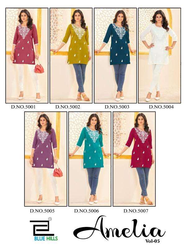 Blue Hills Amelia Vol-5 Full Stitch Rayon Plus Size Western Tops For Girls Catalog Wholesaler And Exporter 