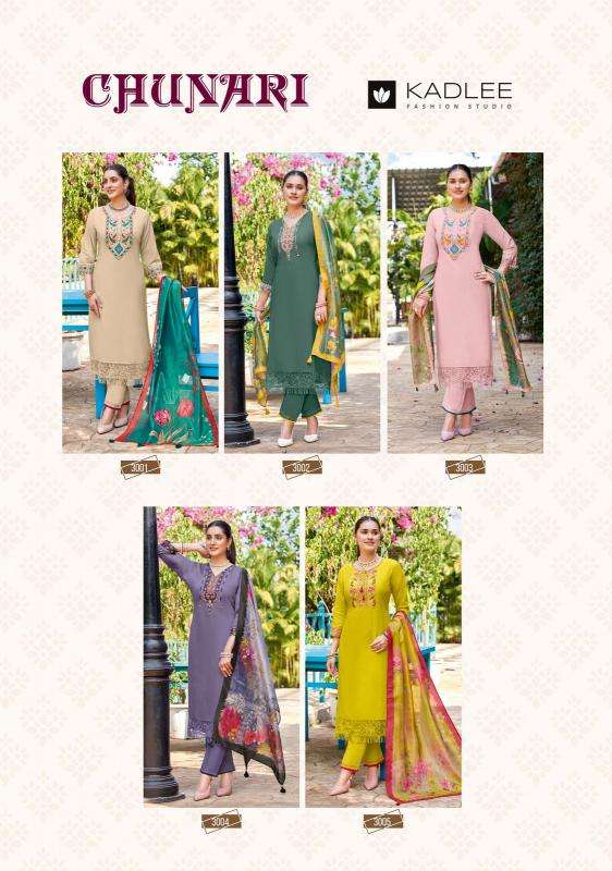 kadlee presents chunari readymade classic plus size 3pcs kurtis catalog wholesaler