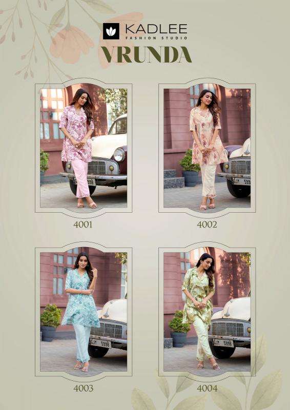 kadlee presents vrunda vatican print readymade casual kurti with pant catalog wholesaler and exporter 