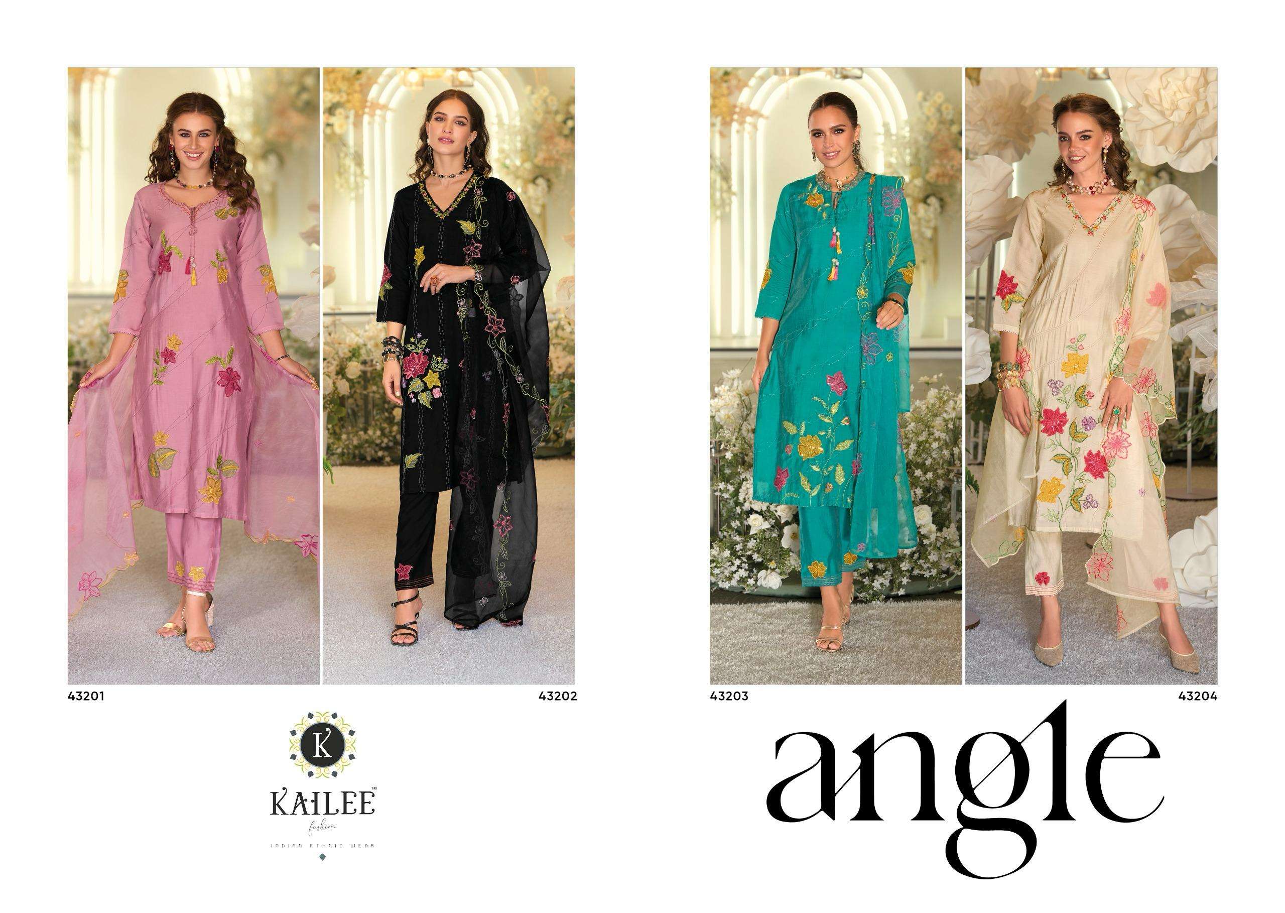 kailee fashion presents angle viscose readymade classic look 3pcs catalog wholesaler and exporter in surat