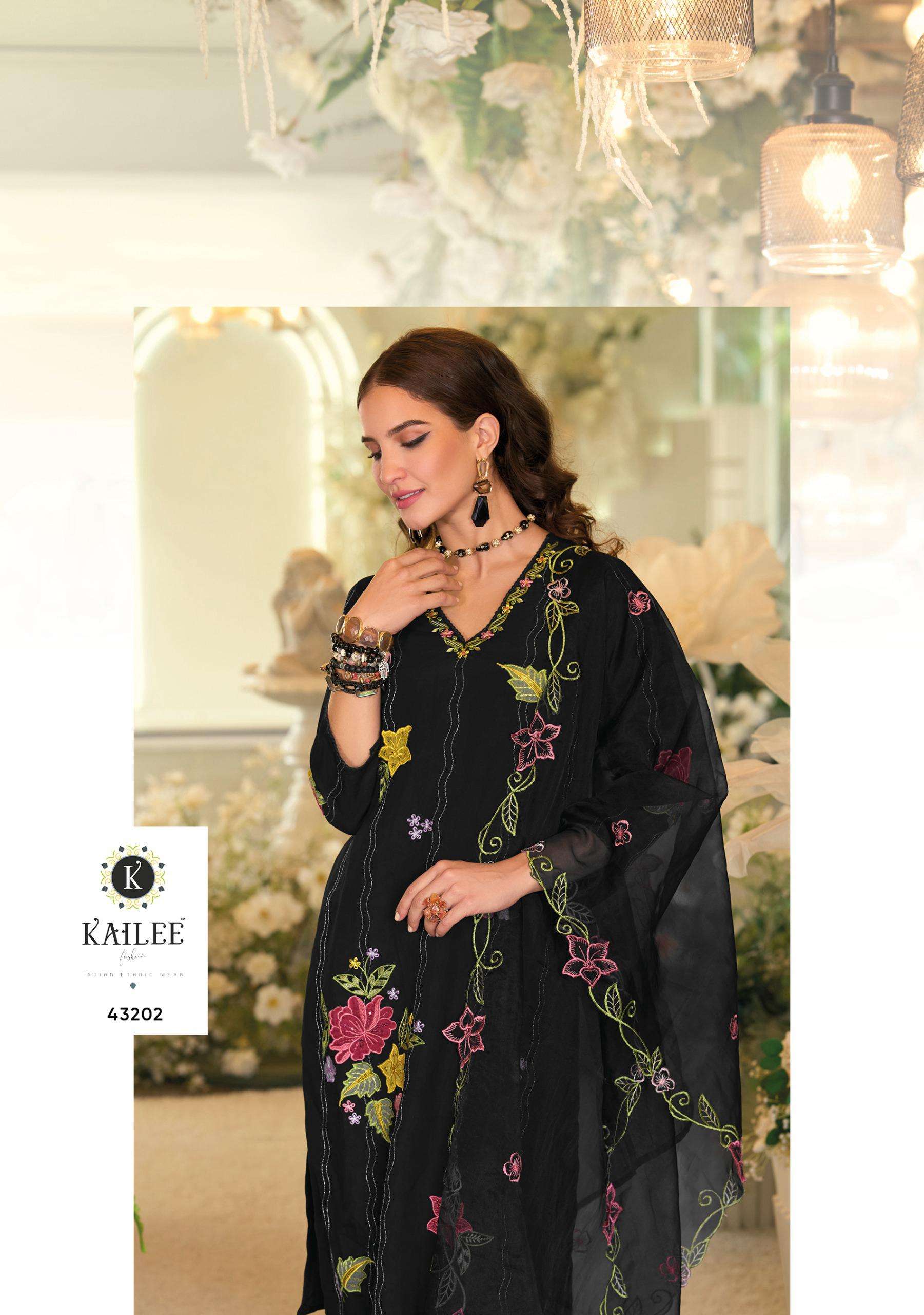 kailee fashion presents angle viscose readymade classic look 3pcs catalog wholesaler and exporter in surat
