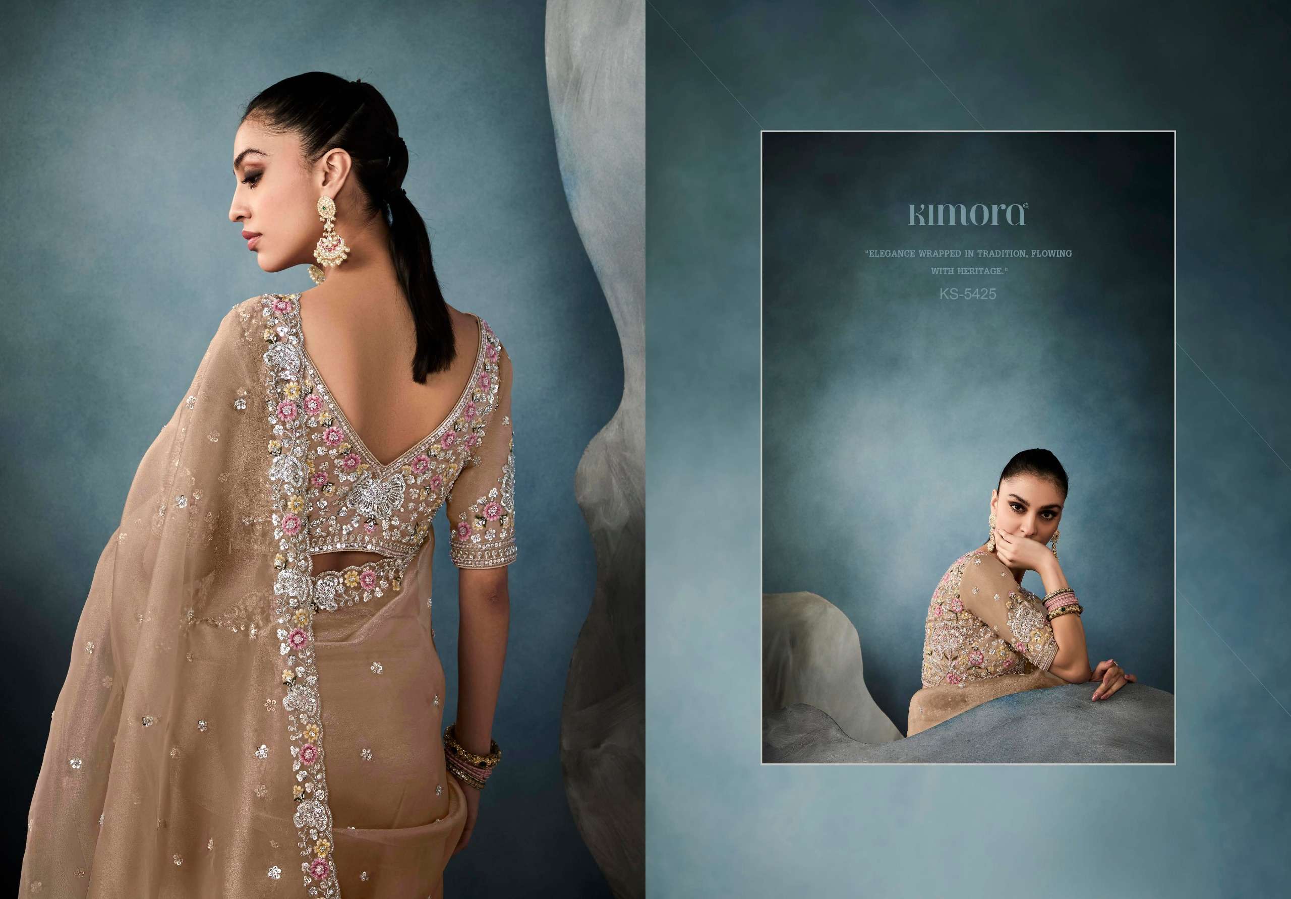 KIMORA PRESENTS ICONIC  NEW PARTY WEAR FANCY FEBRICS SAREE CATALOG WHOLESALER AND EXPORTER 