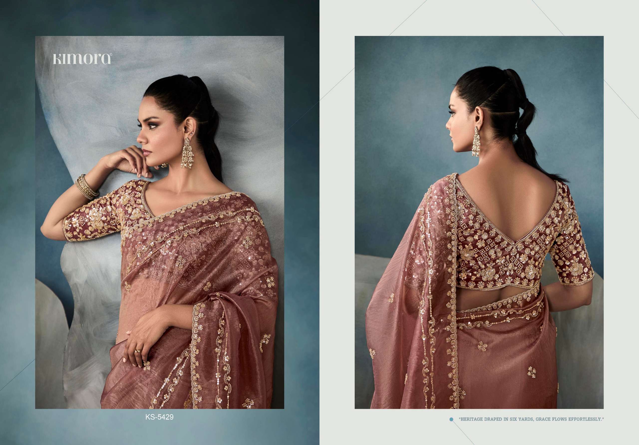 KIMORA PRESENTS ICONIC  NEW PARTY WEAR FANCY FEBRICS SAREE CATALOG WHOLESALER AND EXPORTER 