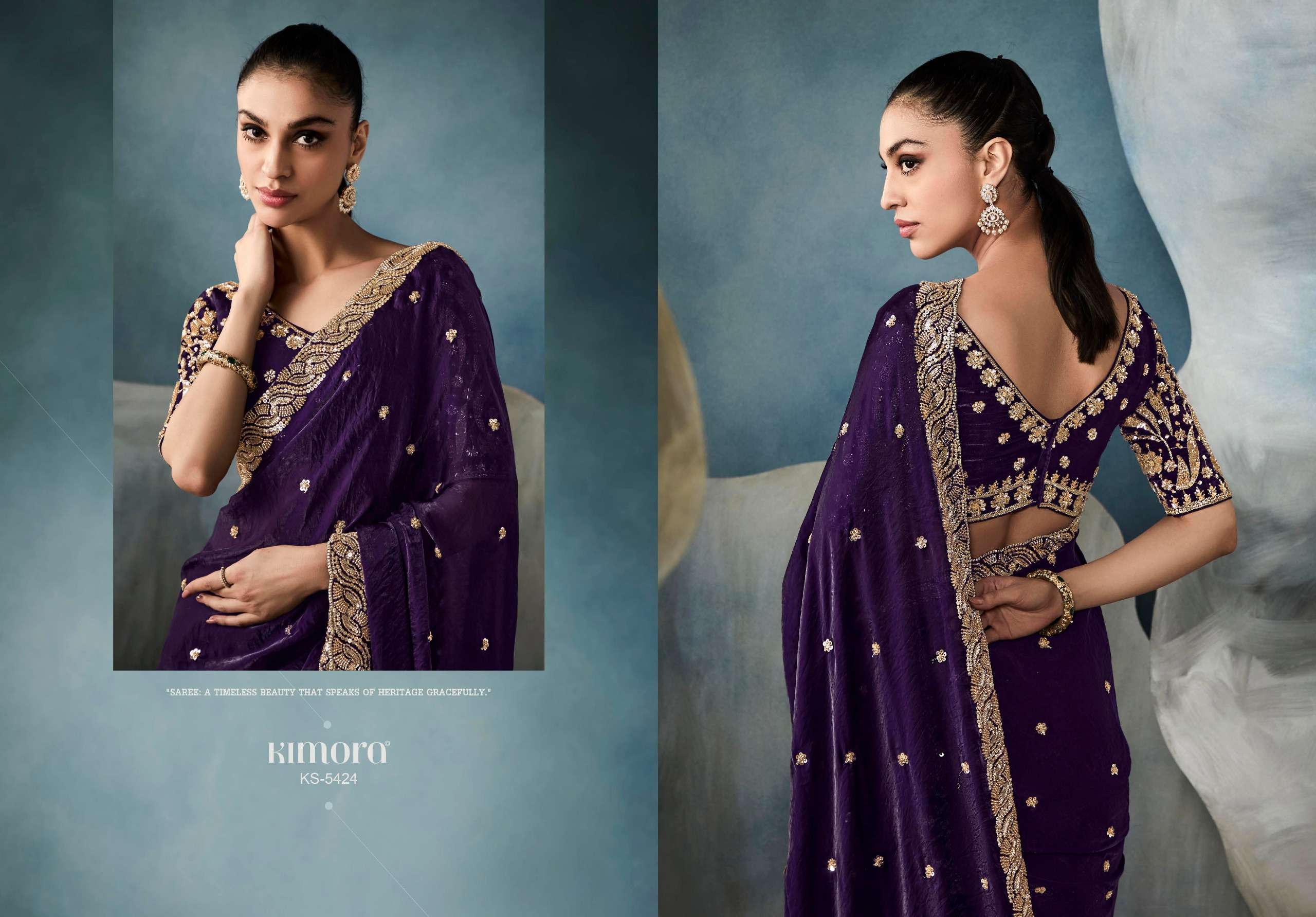 KIMORA PRESENTS ICONIC  NEW PARTY WEAR FANCY FEBRICS SAREE CATALOG WHOLESALER AND EXPORTER 