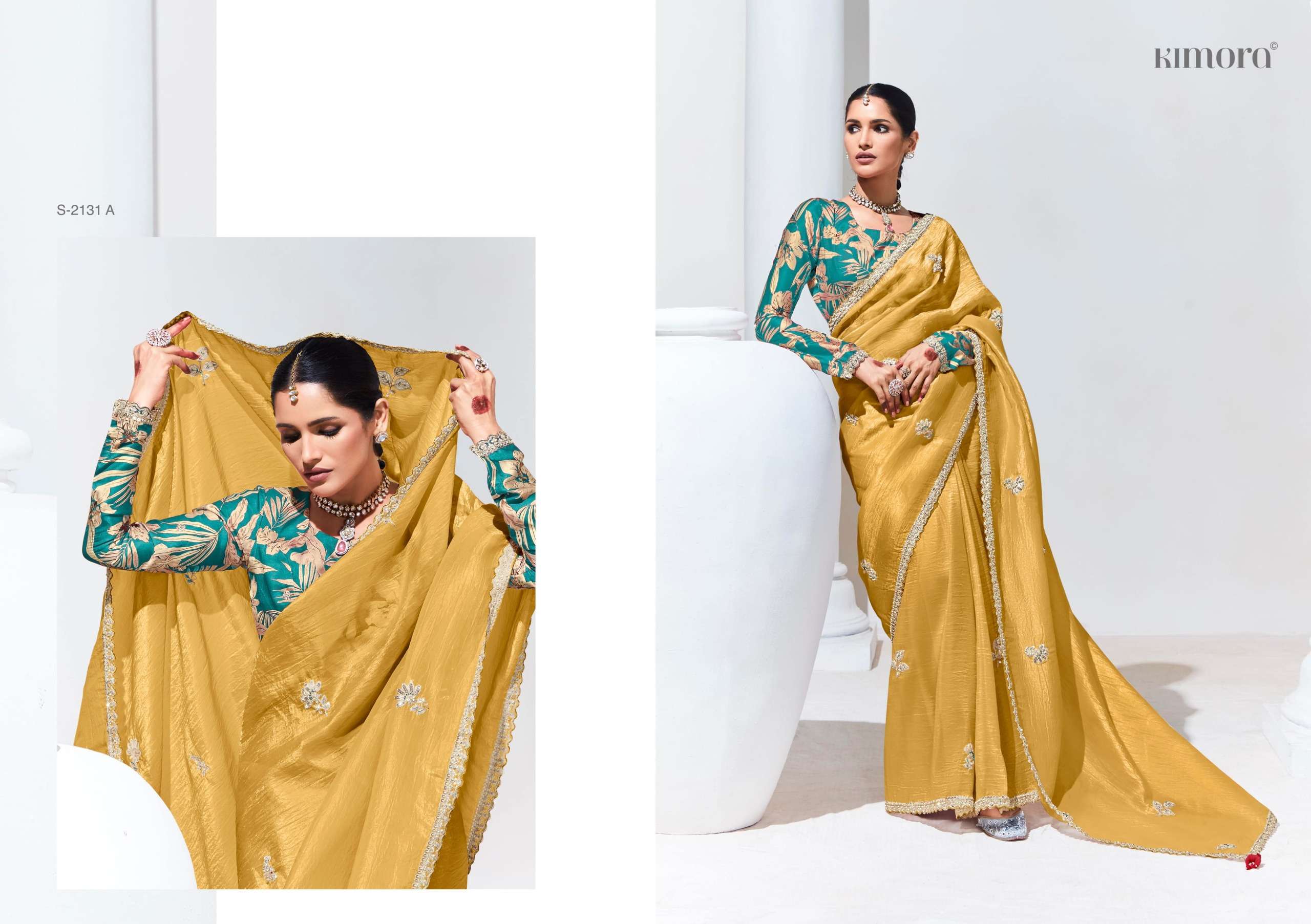 KIMORA PRESENTS RANGAT 2131 NEW COLOR FANCY FEBRICS SAREE CATALOG WHOLESALER AND EXPORTER 