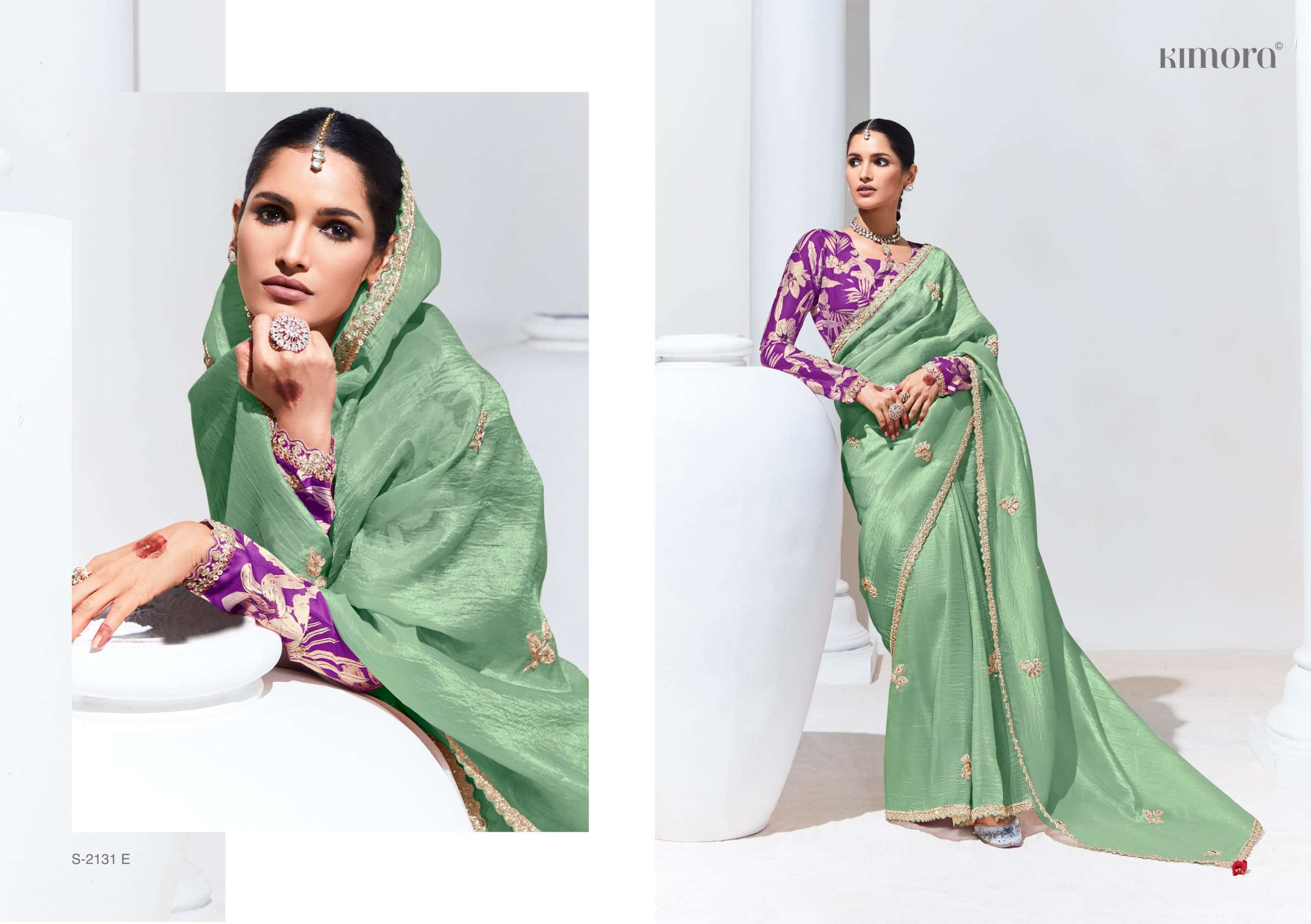 KIMORA PRESENTS RANGAT 2131 NEW COLOR FANCY FEBRICS SAREE CATALOG WHOLESALER AND EXPORTER 