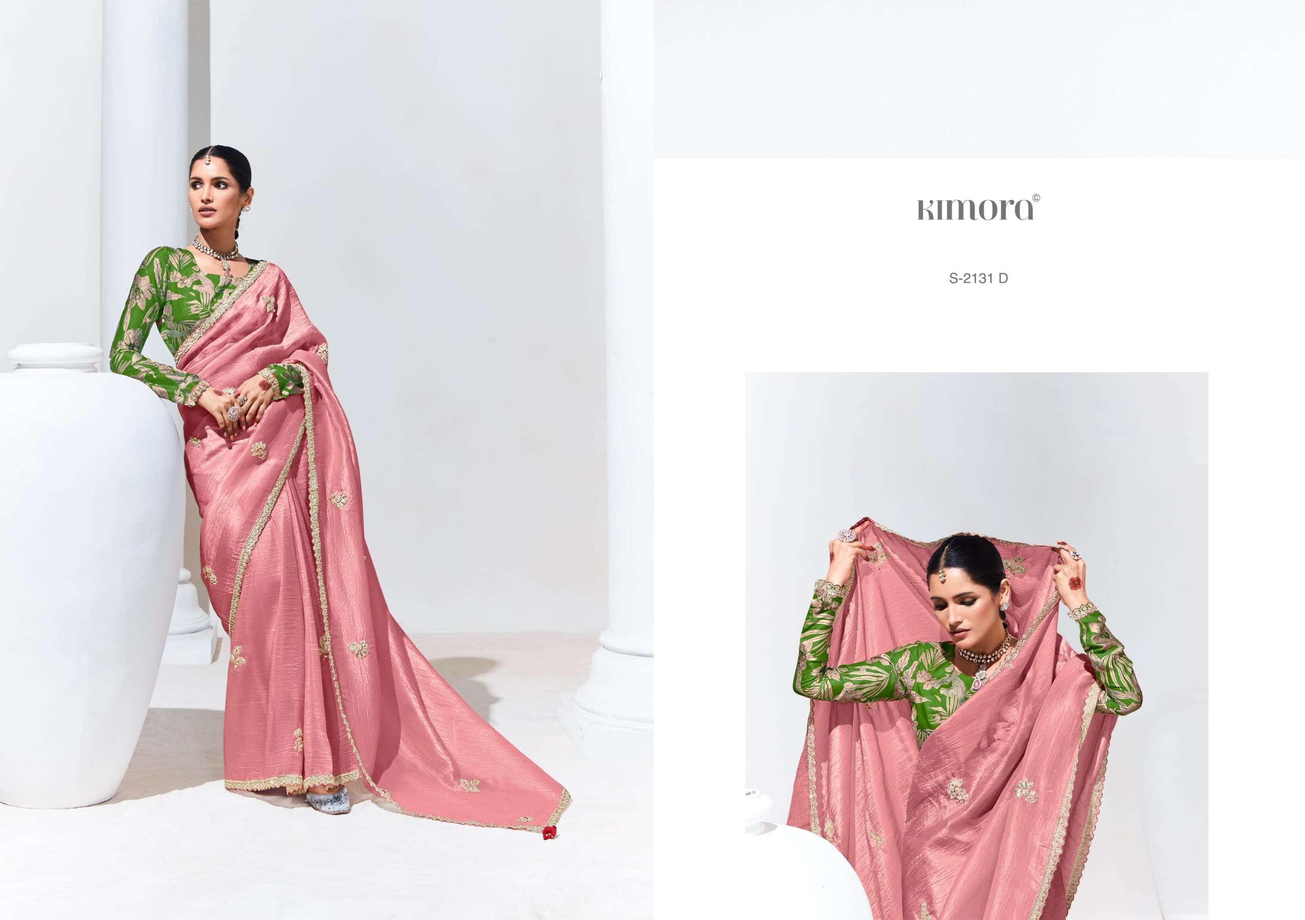 KIMORA PRESENTS RANGAT 2131 NEW COLOR FANCY FEBRICS SAREE CATALOG WHOLESALER AND EXPORTER 