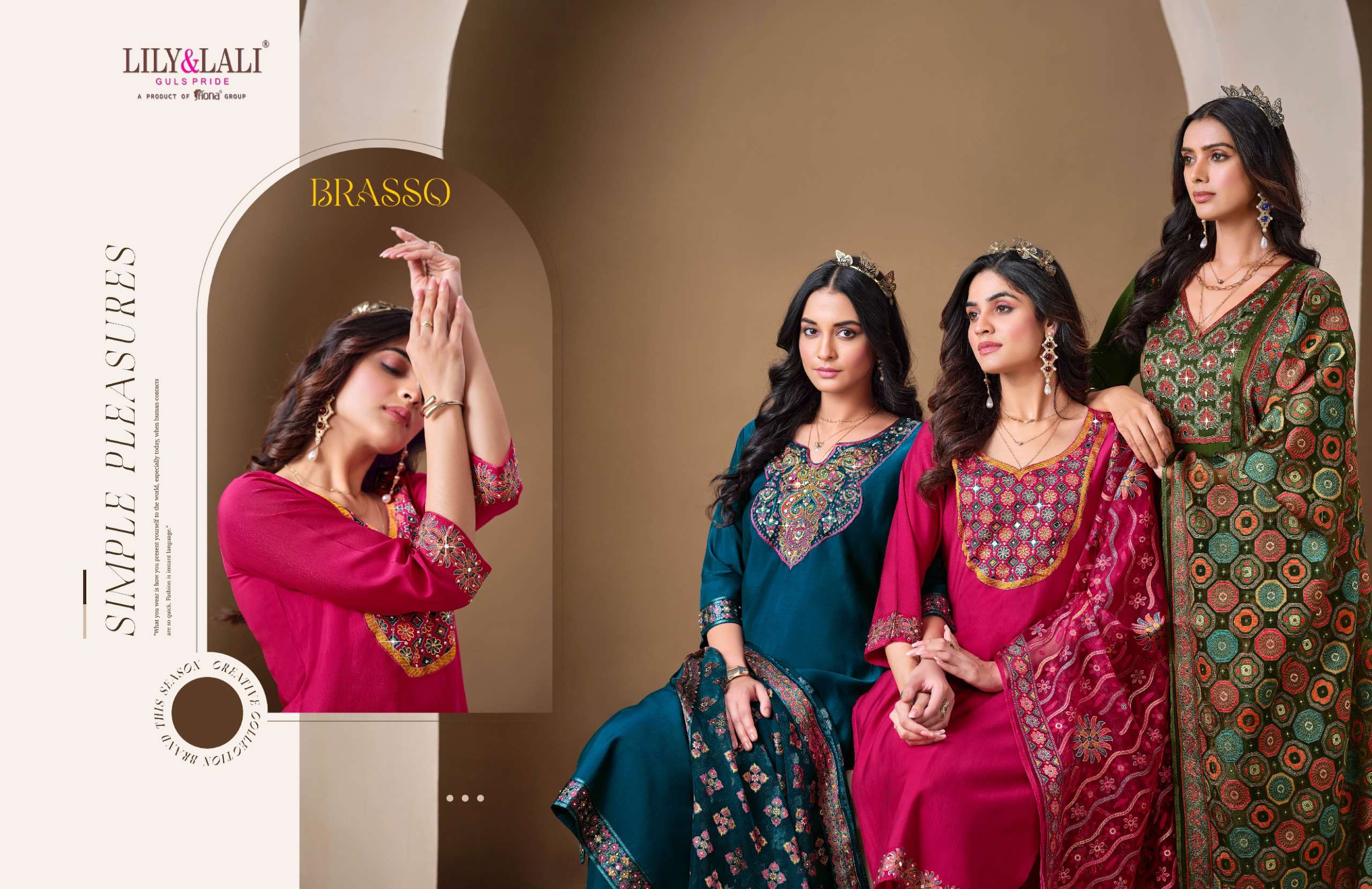 LILY & LALI PRESENTS BRASSO ROMAN SILK FANCY KURTIS CATALOG WHOLESALER AND EXPORTER IN SURAT