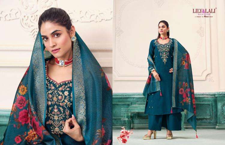 lily & lali presents nargis roman butti fullstitch cotton designer plazzo suit for womens catalog wholesaler and exporter 