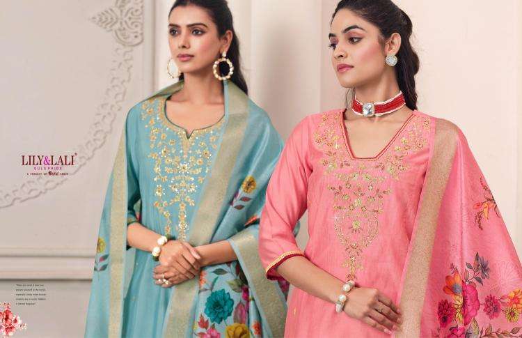 lily & lali presents nargis roman butti fullstitch cotton designer plazzo suit for womens catalog wholesaler and exporter 