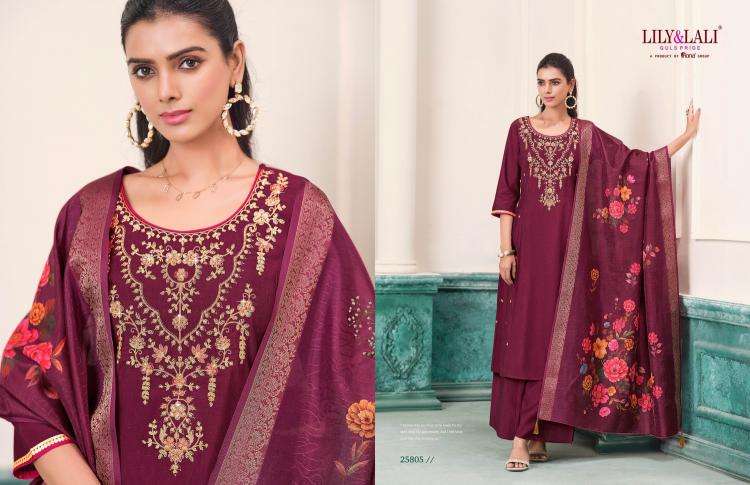 lily & lali presents nargis roman butti fullstitch cotton designer plazzo suit for womens catalog wholesaler and exporter 