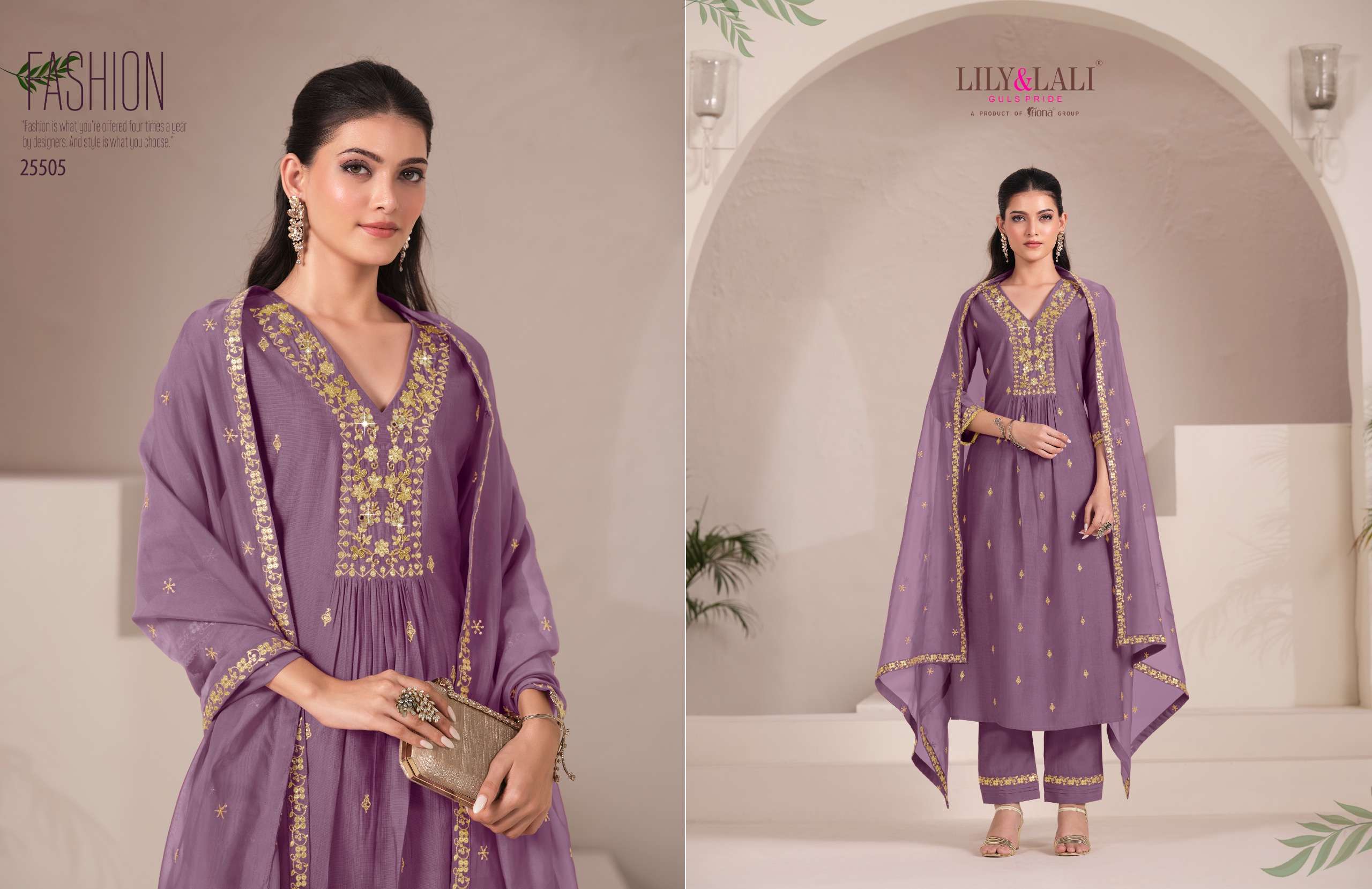 LILY & LALI PRESENTS ZARI VISCOSE FANCY KURTIS CATALOG WHOLESALER AND EXPORTER IN SURAT