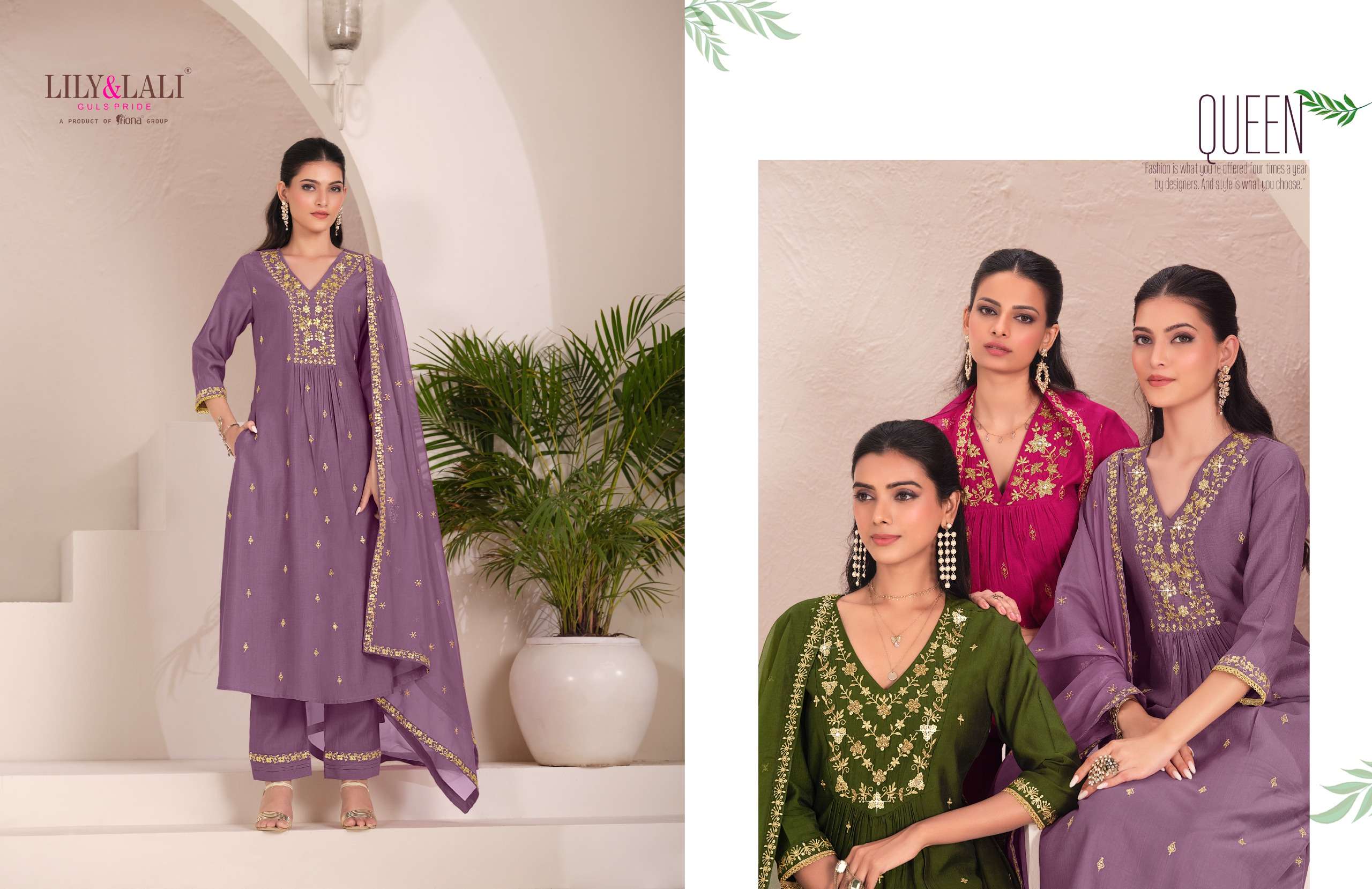 LILY & LALI PRESENTS ZARI VISCOSE FANCY KURTIS CATALOG WHOLESALER AND EXPORTER IN SURAT