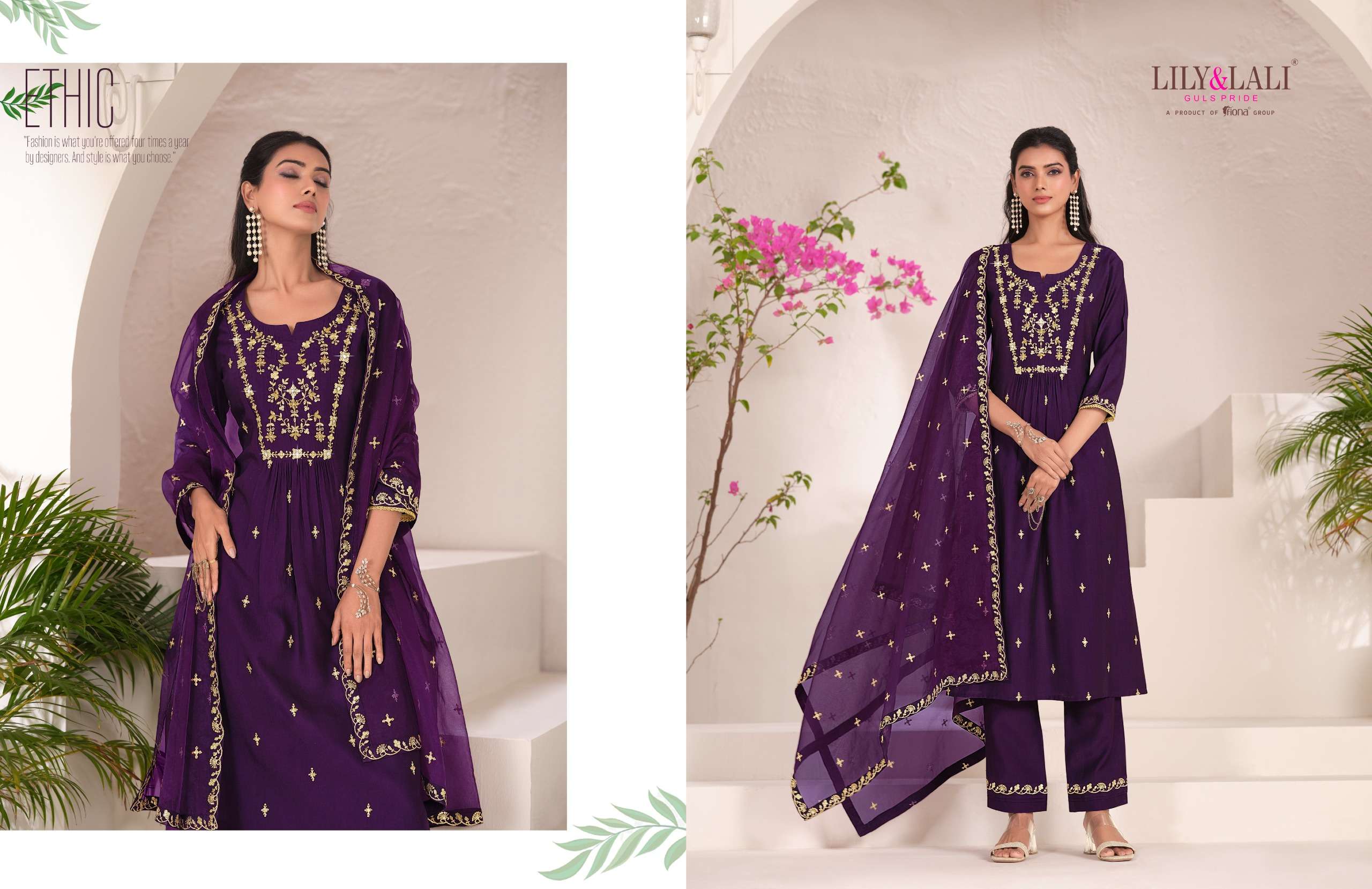 LILY & LALI PRESENTS ZARI VISCOSE FANCY KURTIS CATALOG WHOLESALER AND EXPORTER IN SURAT