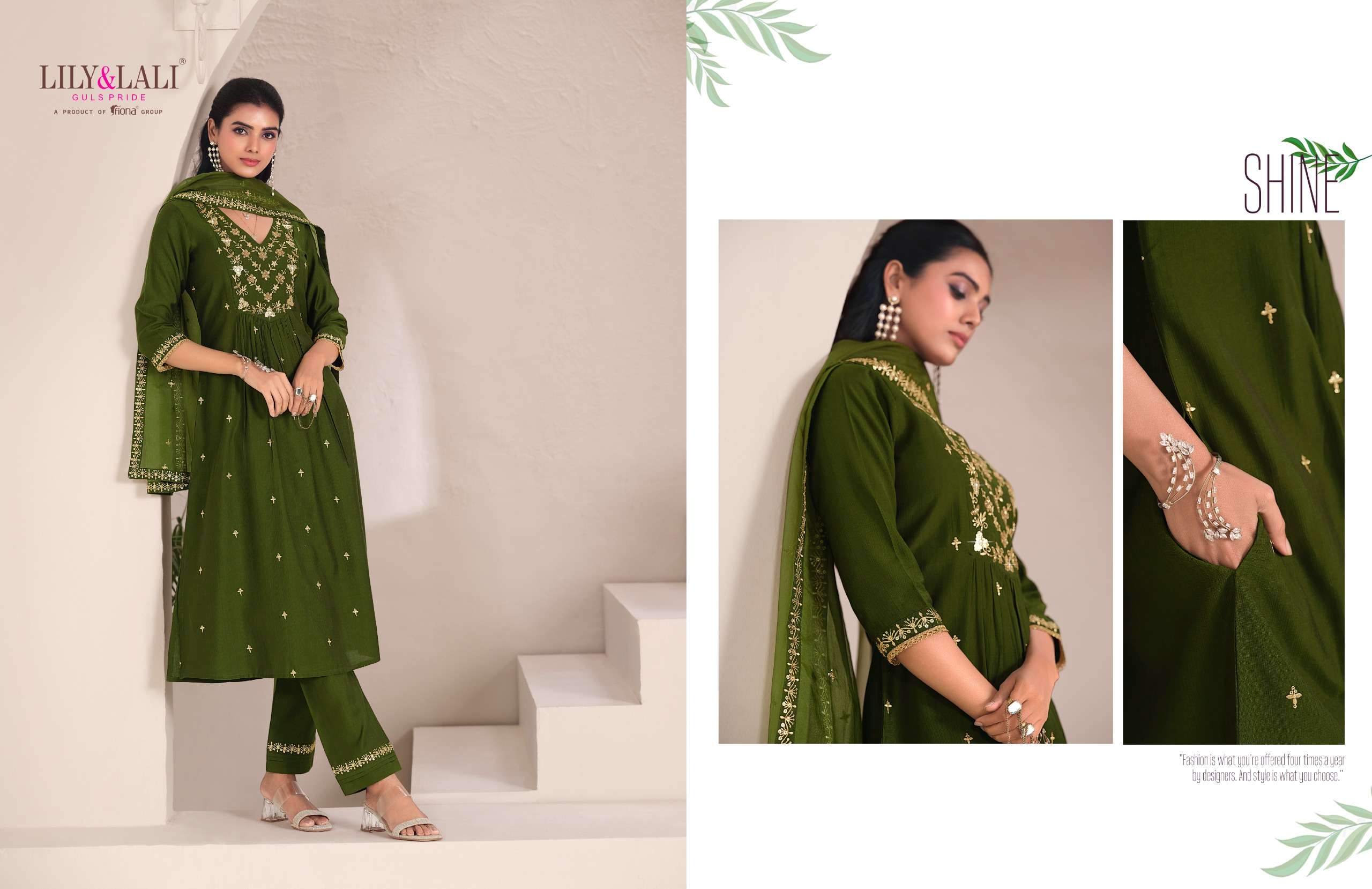LILY & LALI PRESENTS ZARI VISCOSE FANCY KURTIS CATALOG WHOLESALER AND EXPORTER IN SURAT