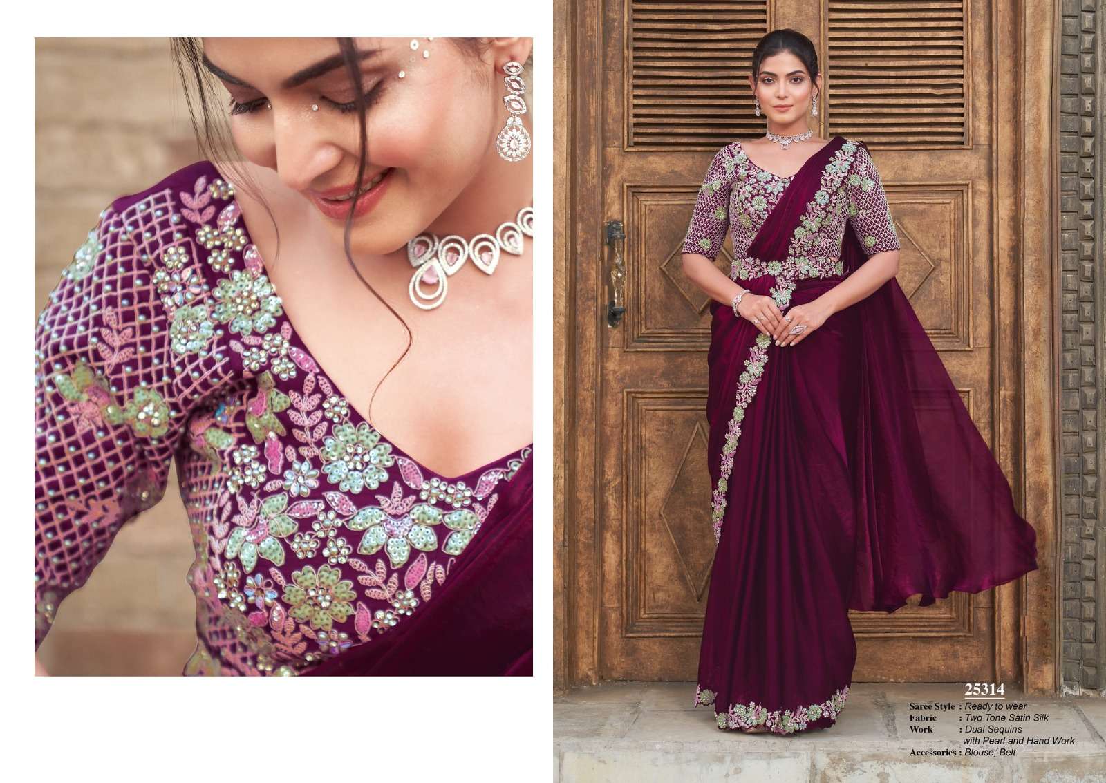 Mahotsav Presents Moh Manthan 25300 series Roral Luna Fancy Party Wear Saree Catalog Wholesaler And Exporter 