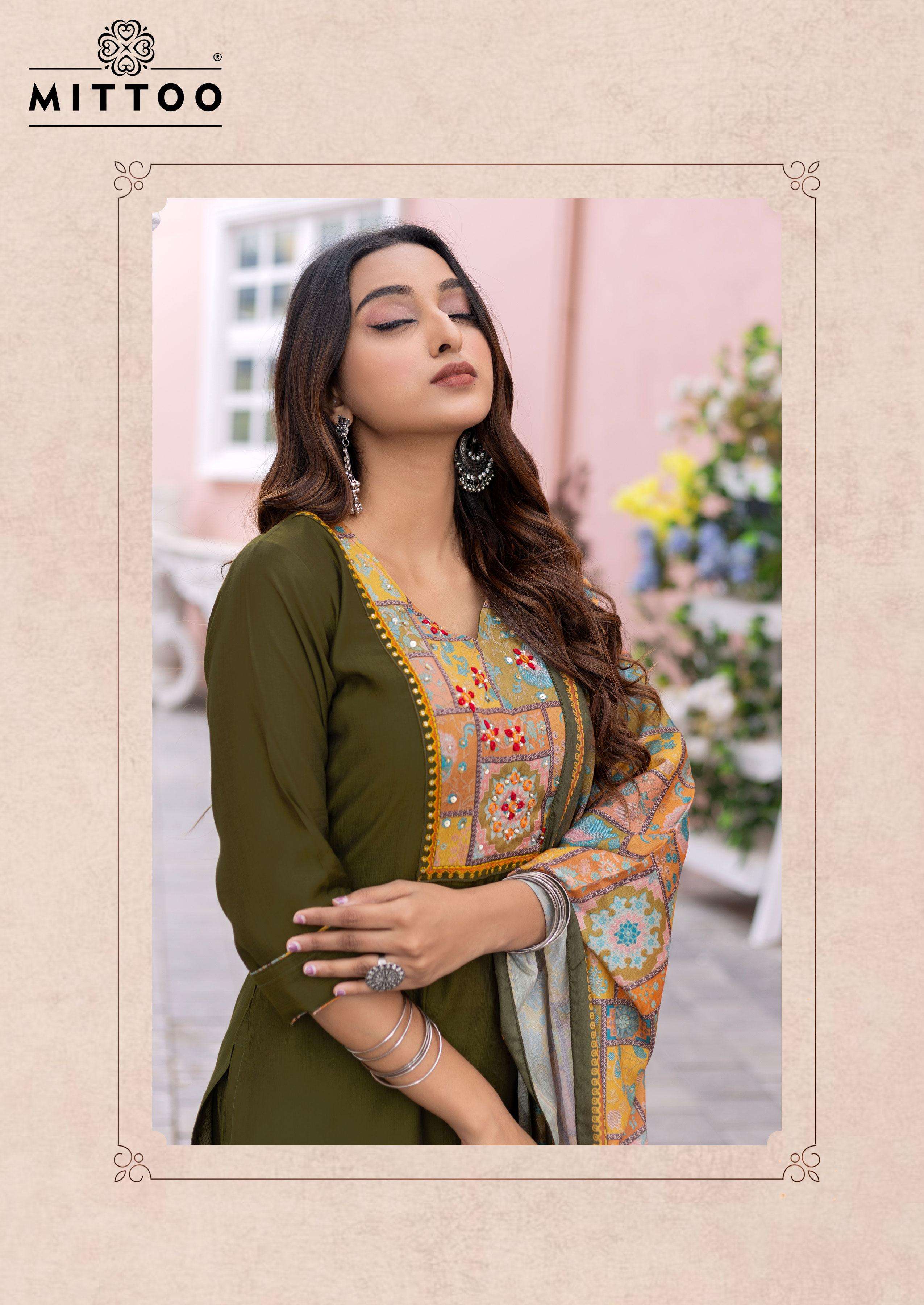 MITTOO PRESENTS DAY LIGHT FANCY MODAL SILK KURTIS CATALOG WHOLESALER AND EXPORTER IN SURAT