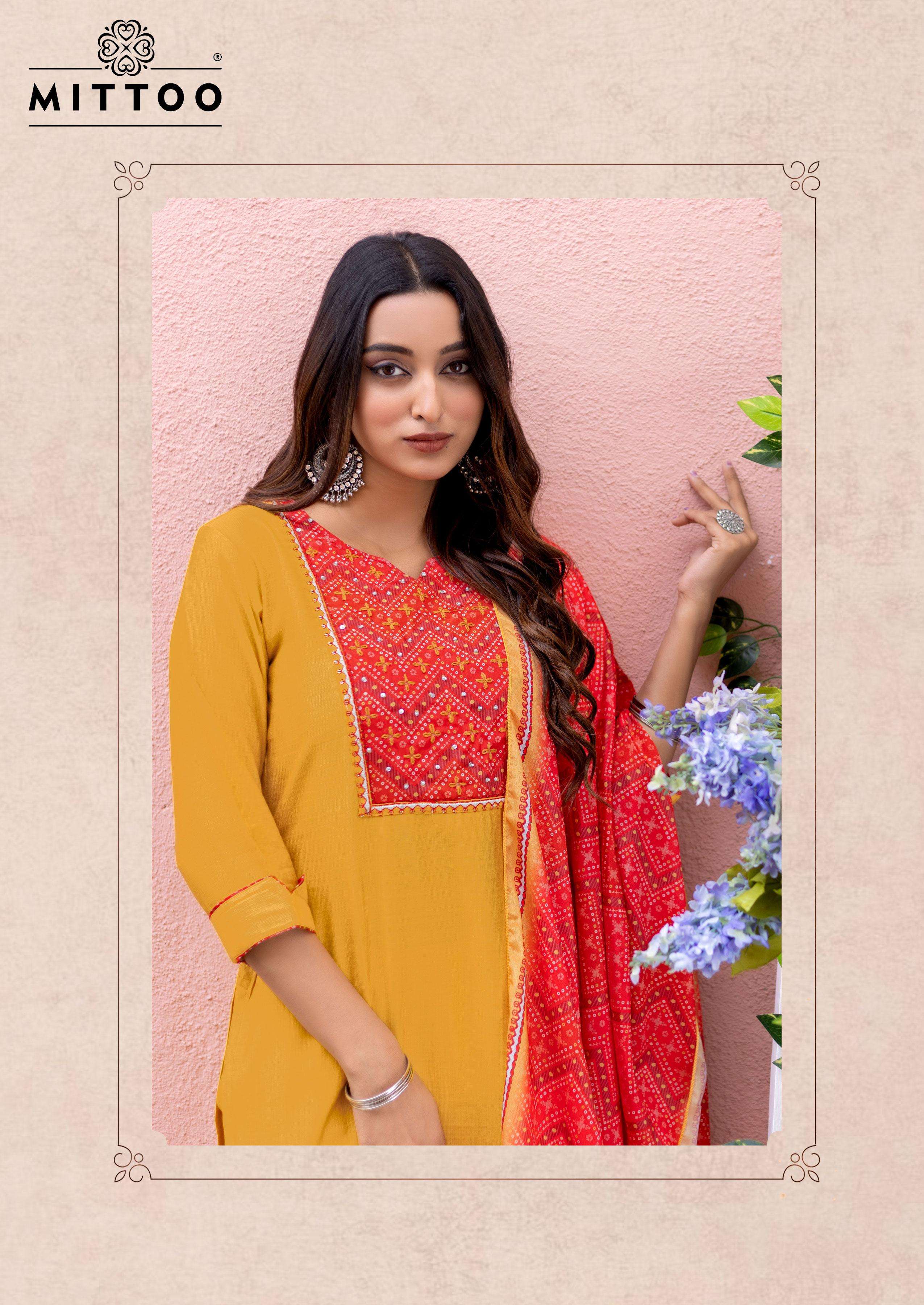 MITTOO PRESENTS DAY LIGHT FANCY MODAL SILK KURTIS CATALOG WHOLESALER AND EXPORTER IN SURAT