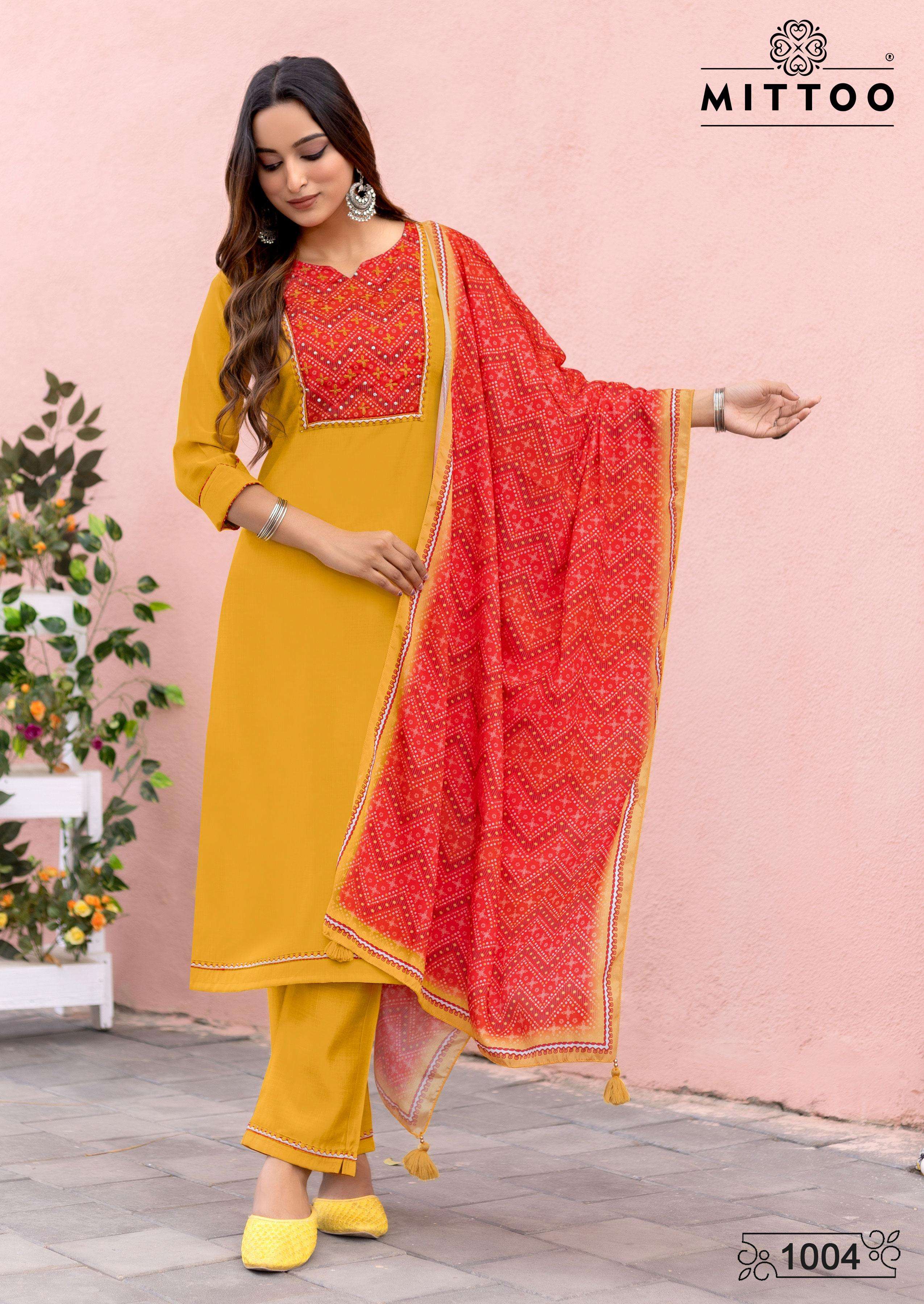 MITTOO PRESENTS DAY LIGHT FANCY MODAL SILK KURTIS CATALOG WHOLESALER AND EXPORTER IN SURAT