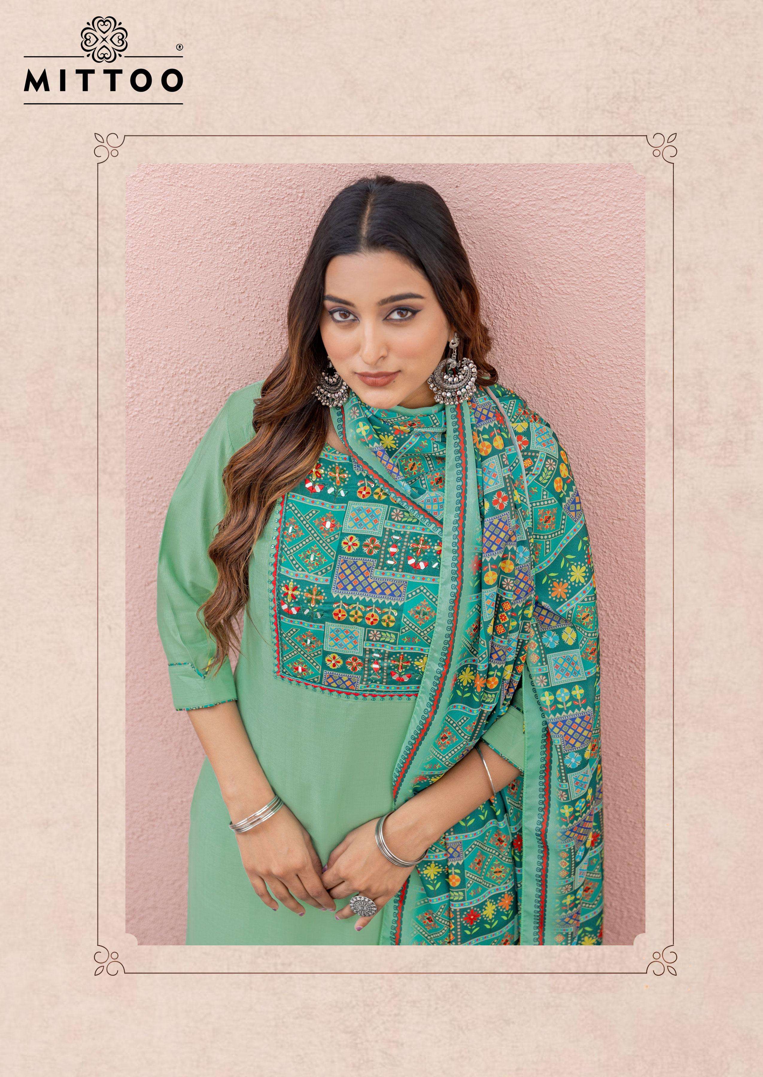MITTOO PRESENTS DAY LIGHT FANCY MODAL SILK KURTIS CATALOG WHOLESALER AND EXPORTER IN SURAT
