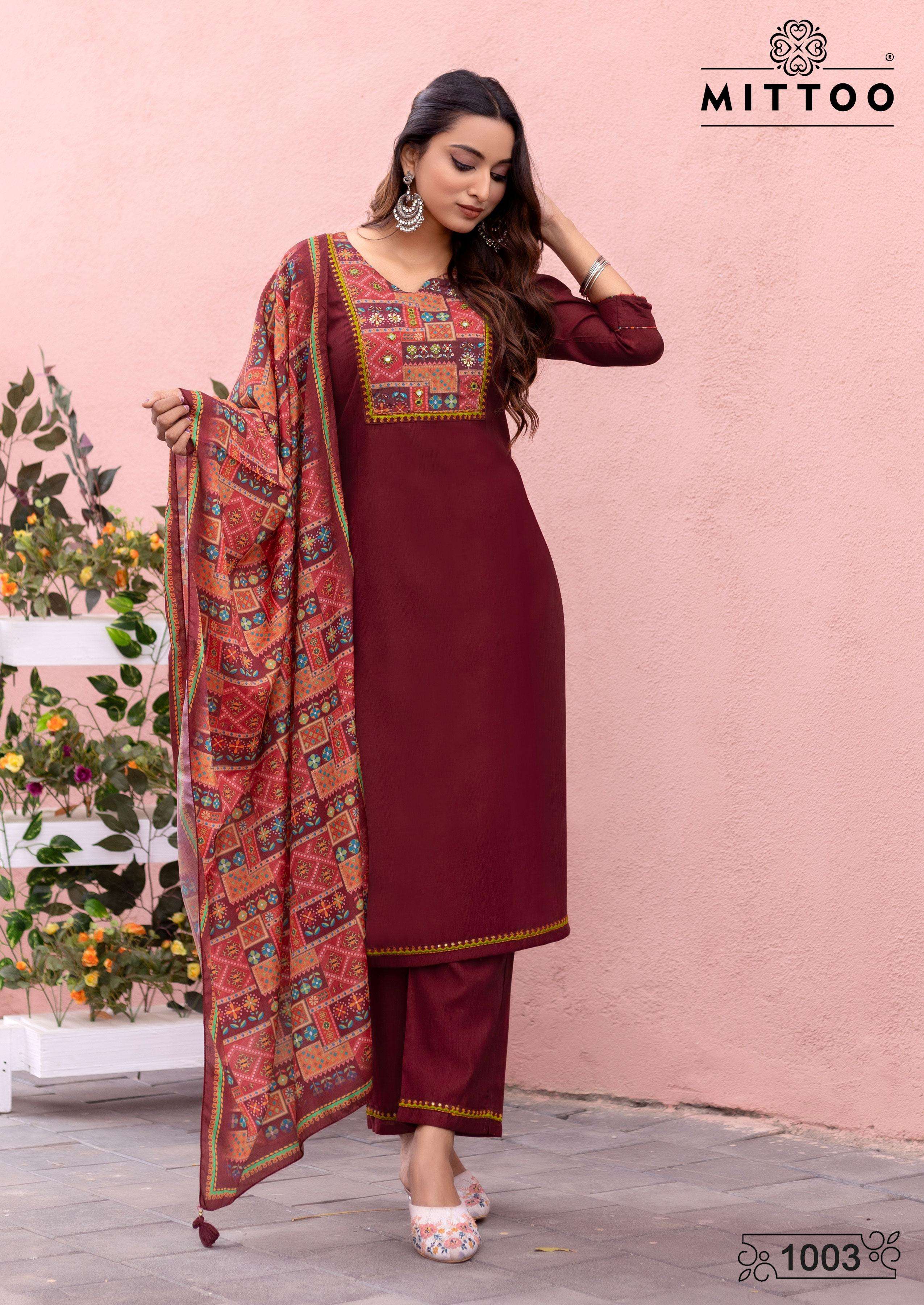 MITTOO PRESENTS DAY LIGHT FANCY MODAL SILK KURTIS CATALOG WHOLESALER AND EXPORTER IN SURAT