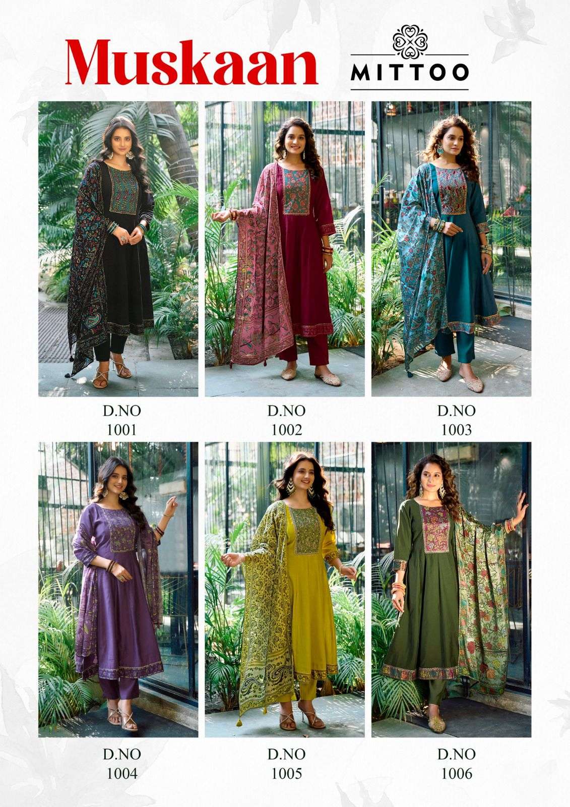 MITTOO PRESENTS MUSKAAN FANCY MODAL SILK KURTIS CATALOG WHOLESALER AND EXPORTER IN SURAT