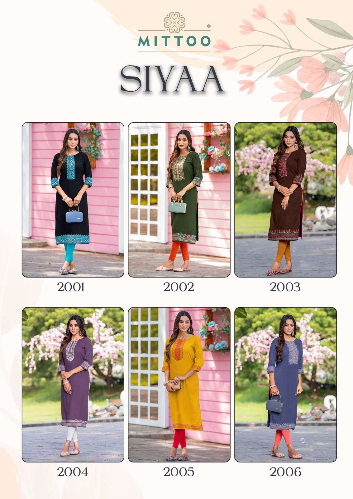 MITTOO PRESENTS SIYAA FANCY VISCOSE WEAVING KURTIS CATALOG WHOLESALER AND EXPORTER IN SURAT