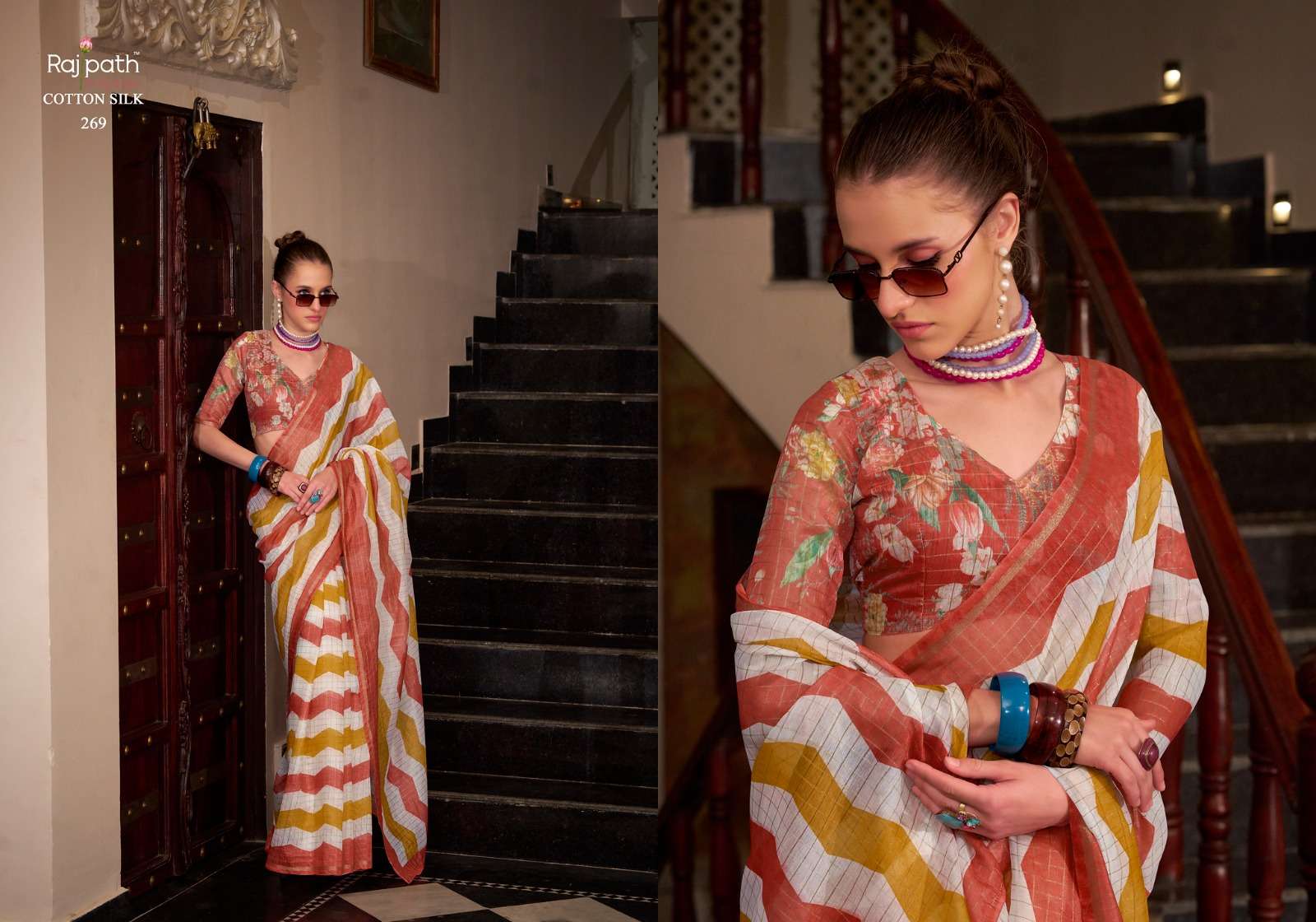 Rajpath Presents Rang De Basanti Linen Cotton Silk Stylish Look Saree Catalog Wholesaler And Exporter 