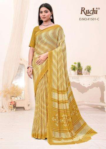 ruchi presents lehriya special vol-1 star chiffon daily wear saree catalog wholesaler and exporter 