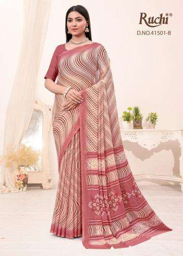 ruchi presents lehriya special vol-1 star chiffon daily wear saree catalog wholesaler and exporter 