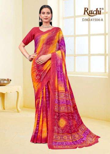 ruchi presents lehriya special vol-4 hit design star chiffon best saree catalog wholesaler and exporter 