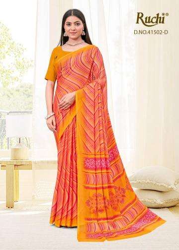 Ruchi presents star chiffon lehriya special vol-2 daily wear saree catalog wholesaler and exporter in surat