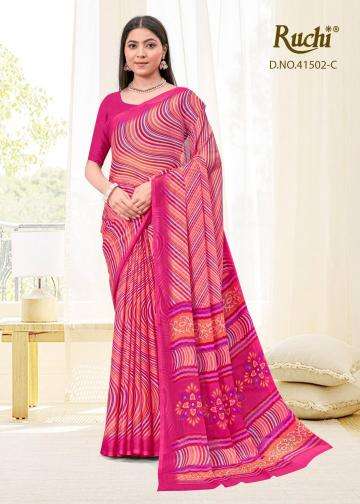 Ruchi presents star chiffon lehriya special vol-2 daily wear saree catalog wholesaler and exporter in surat