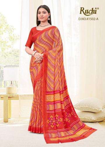 Ruchi presents star chiffon lehriya special vol-2 daily wear saree catalog wholesaler and exporter in surat