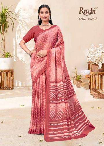ruchi presents star chiffon lehriya special vol-3 casual wear best saree catalog wholesaler and exporter 