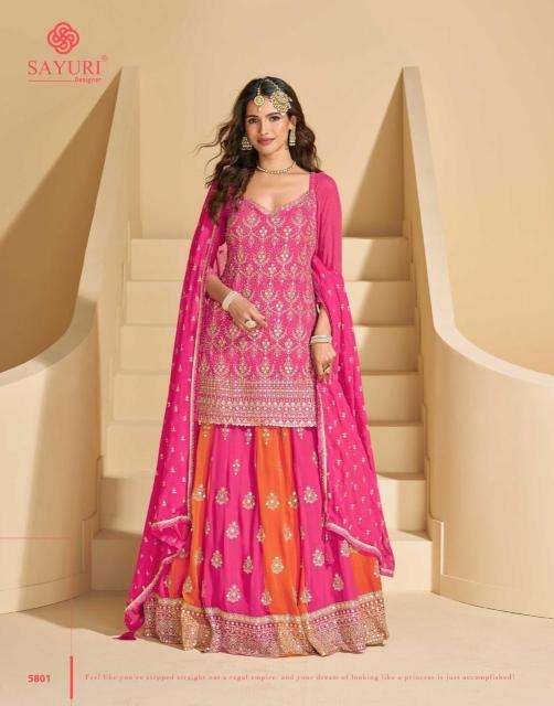 sayuri designer presents madhubala georgette readymade skirt pant with dupatta catalog wholesaler and exporter 