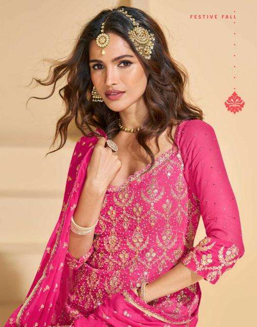 sayuri designer presents madhubala georgette readymade skirt pant with dupatta catalog wholesaler and exporter 