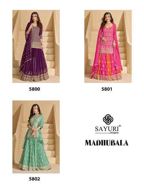 sayuri designer presents madhubala georgette readymade skirt pant with dupatta catalog wholesaler and exporter 