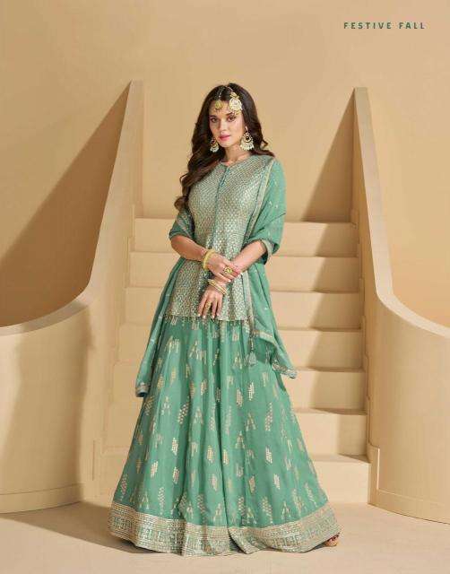 sayuri designer presents madhubala georgette readymade skirt pant with dupatta catalog wholesaler and exporter 