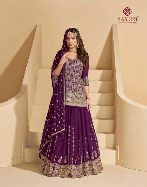 sayuri designer presents madhubala georgette readymade skirt pant with dupatta catalog wholesaler and exporter 