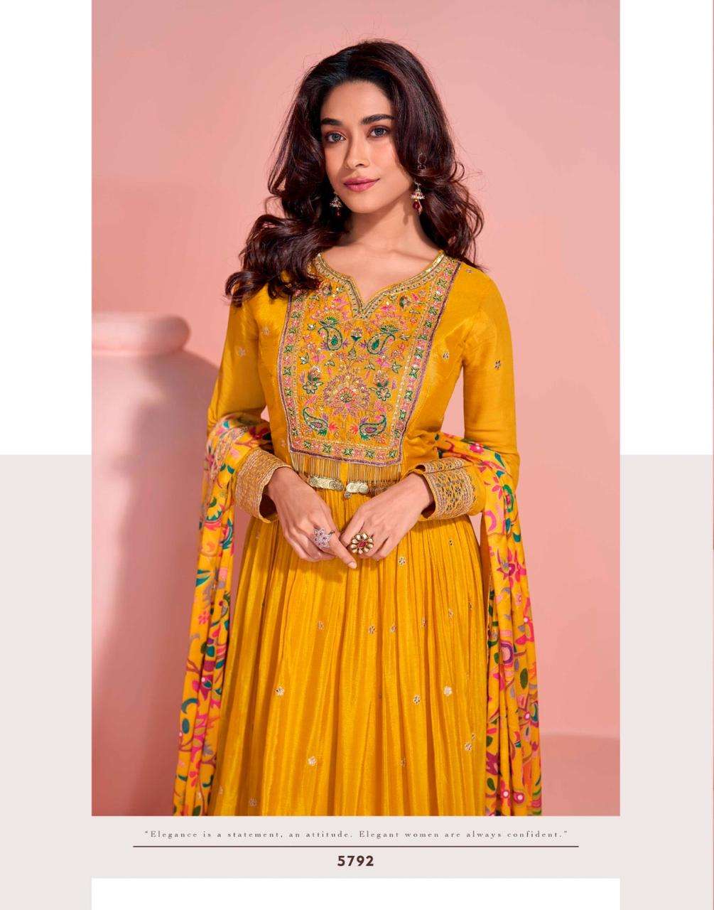 sayuri designer presents mayuri real chinon silk full stitch wedding special gown catalog wholesaler and exporter in surat