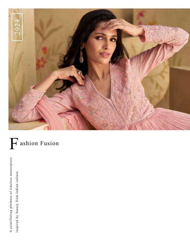 sayuri designer presents sajni fashionable chinon silk readymade gown style catalog wholesaler and exporter in surat