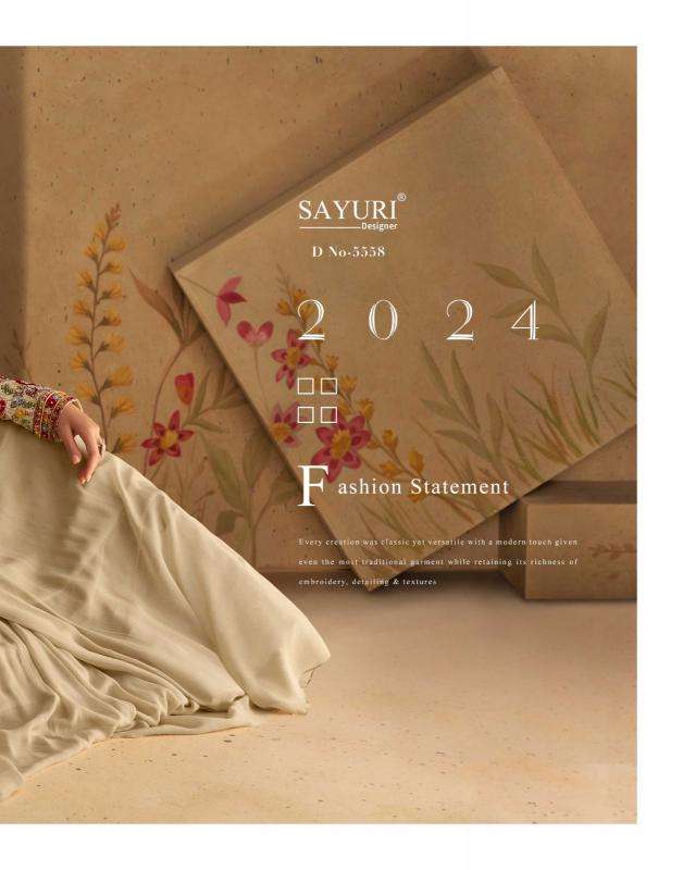 sayuri designer presents sajni fashionable chinon silk readymade gown style catalog wholesaler and exporter in surat