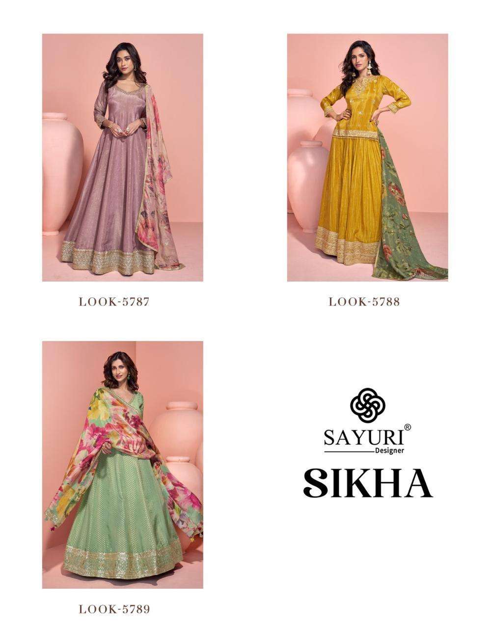 sayuri designer presents sikha fully stitch designer gown festivals catalog wholesaler and exporter in surat