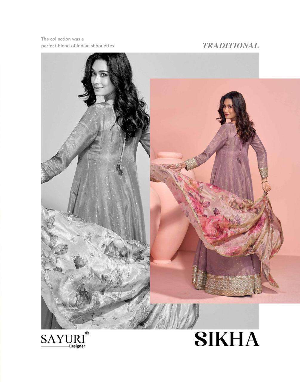 sayuri designer presents sikha fully stitch designer gown festivals catalog wholesaler and exporter in surat