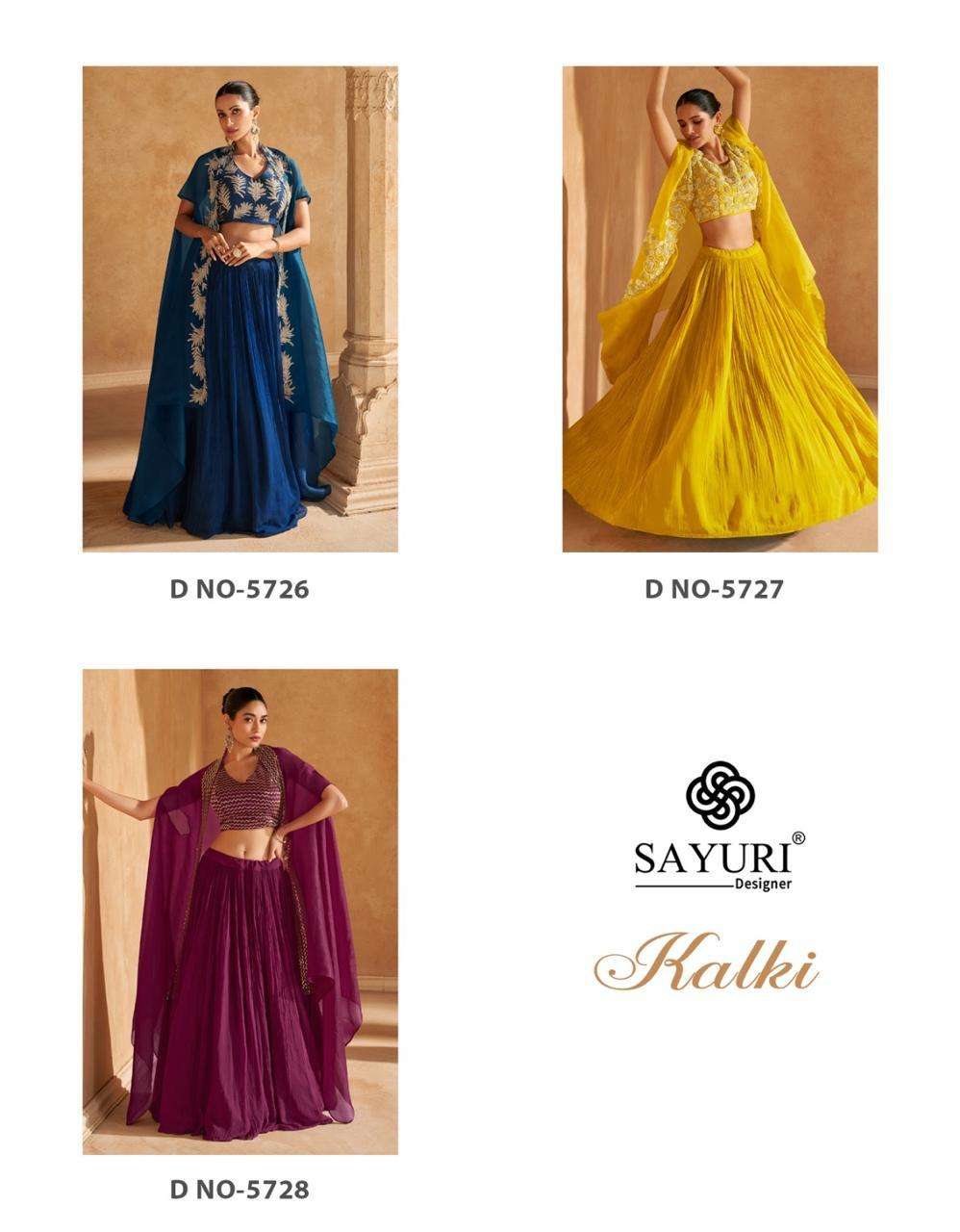 SAYURI PRESENTS KALKI DESIGNER FANCY LEHNGHA CHOLI CATALOG WHOLESALER AND EXPORTER 